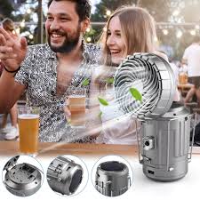 LED Solar Power Fan With Camping Light