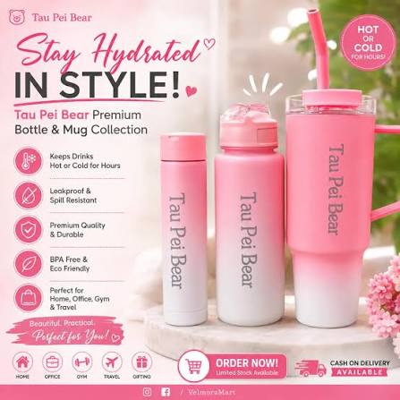 Tumbler 3pcs bottle set with straw